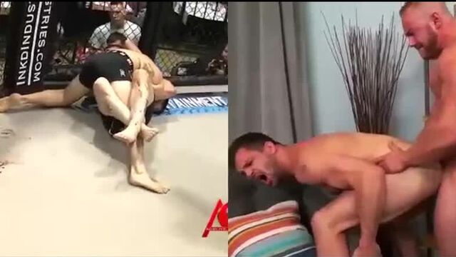 Боец MMA подрабатывает в свободное время (уранийское/гей порно видео, uranian/gay porn video, секс, спортивные, борьба, качки)