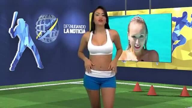 Венесуэльская телеведущая Юви Палларес разделась в прямом эфире :