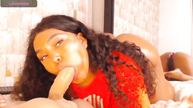 Thick Ebony Chick Squirts after riding BBC