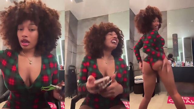Megan Thee Stallion and Glorilla twerking and shaking their ass in TikTok video
