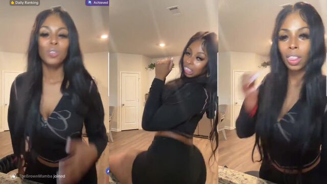 Thick ebony booty twerk video features a fat black ass in action