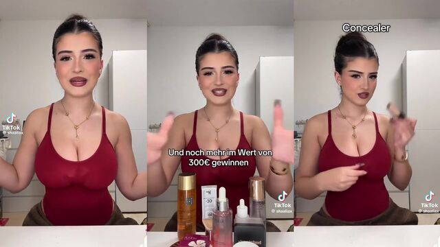 Makeup artist from Germany fucked blonde TikTok star Harleen
