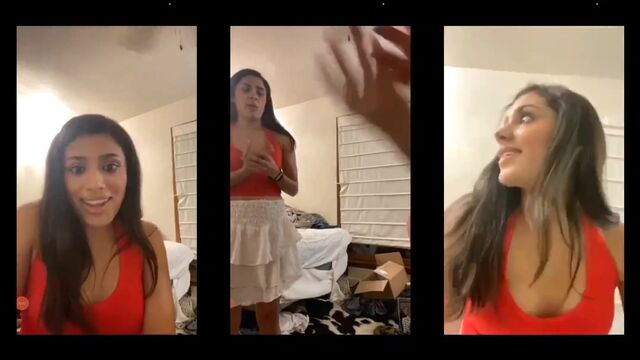 Busty babe shows her periscope viewers her big tits and more
