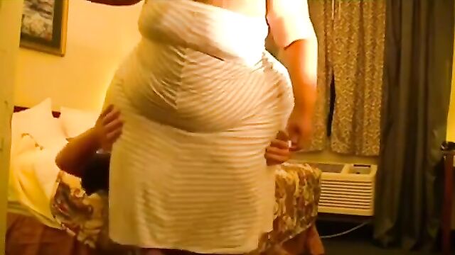 A fat SSBBW gets her pussy smothered by a huge dick