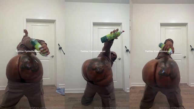 A man with a big dick masturbates the ass of an ebony girl