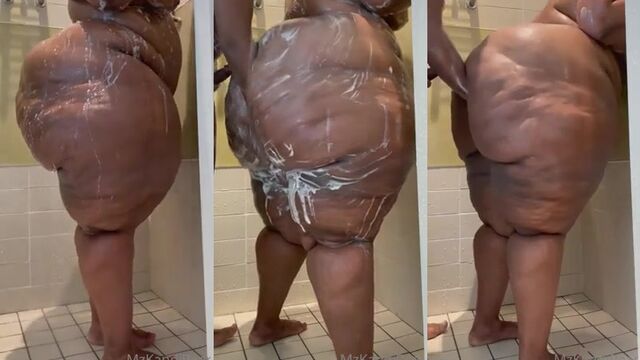 Soft fluffly ssbbw gets her huge belly jiggled and worshipped