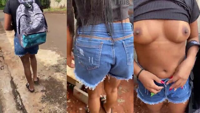 Estudante brasileira bailando pelada no motel, show de assinhos quentes