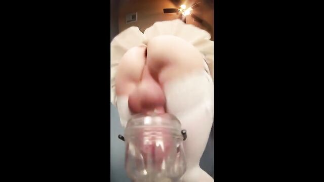 Handsfree cumshot compilation with intense prostate stimulation using a vibrating toy