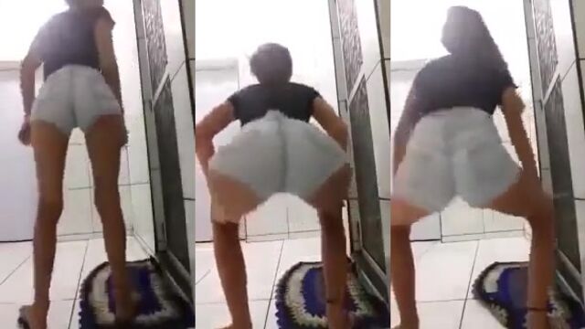 A super cute girl is twerking her ass to show you how hot she is