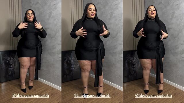 Plus size Latina tries on her favorite dress on IG