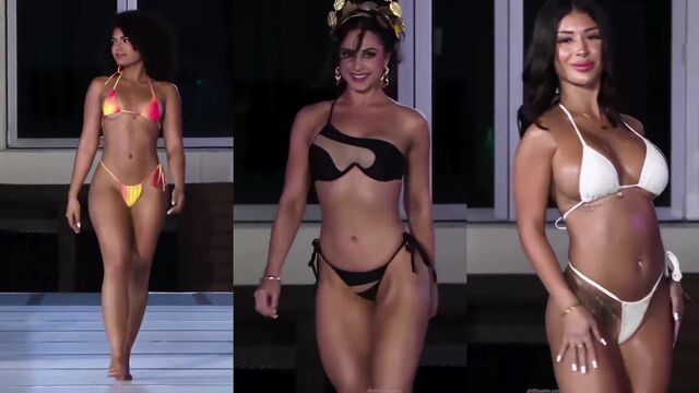 Fashion models showcase their sexy bodies on the catwalk