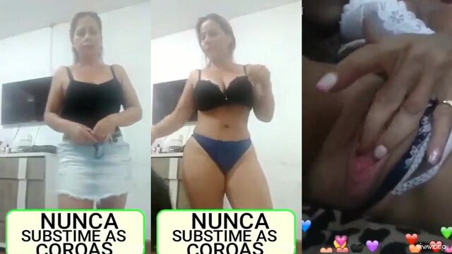 The Brazilian coroa is enjoying some delicious finger fucking