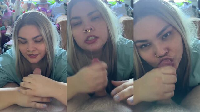 A fat BBW is having fun with her snowbunny girlfriend