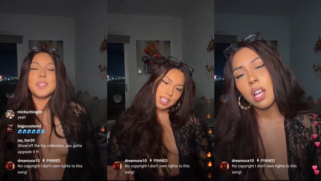 Hot Latina with pierced nipples in live action
