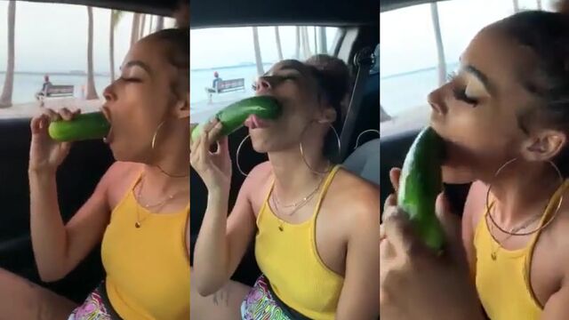 Ebony MILF sucks on big white cock and gives a blowjob with her huge lips