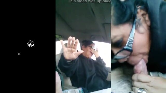 Latina gives a blowjob to her boyfriend when she stays home alone