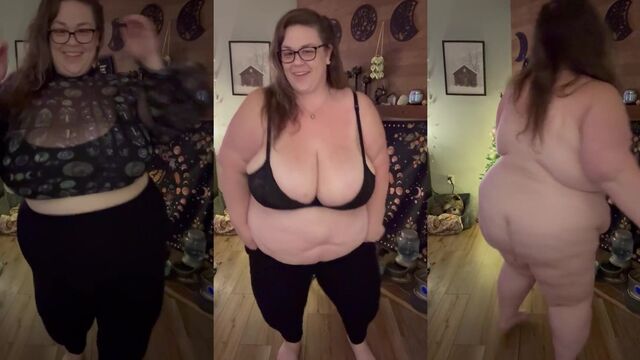 A fat woman with big tits has sex with her boyfriend