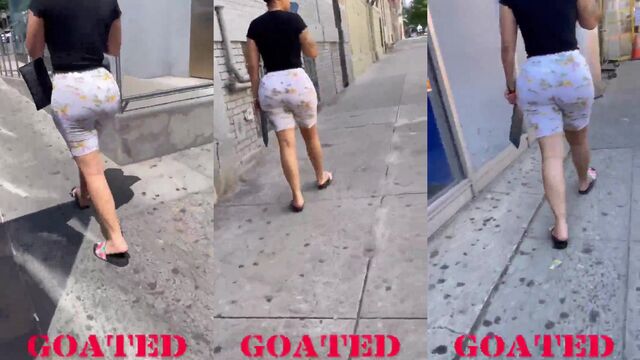 Voyeur caught fat ass out side on cam