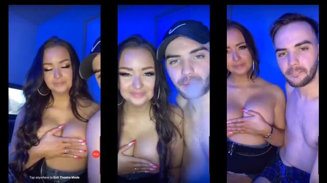 Busty babe shows her boobs on periscope live stream