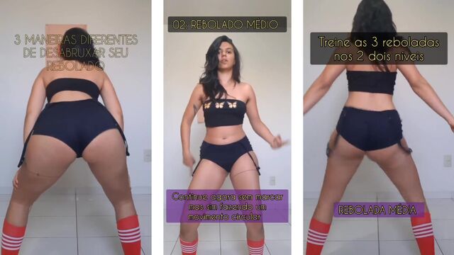 Morena gostosa rebolando com shortinho atolado na bunda