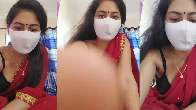 A big tits Indian babe enjoys solo sex in a homemade video