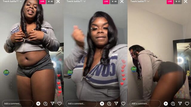 The girl has a big ass and big tits, she twerks well
