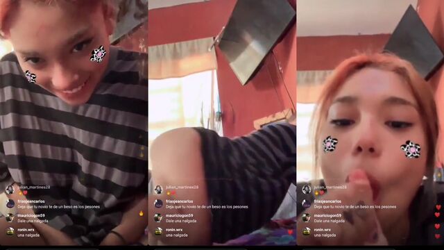 The pretty Latina babe gets her throat full of cum