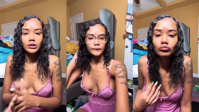 Petite girl with big tits flashing on Instagram Live
