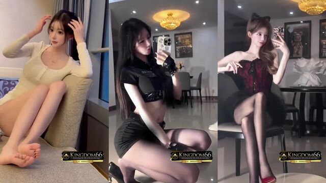 Sexy Chinese girl dancing in cosplay costume