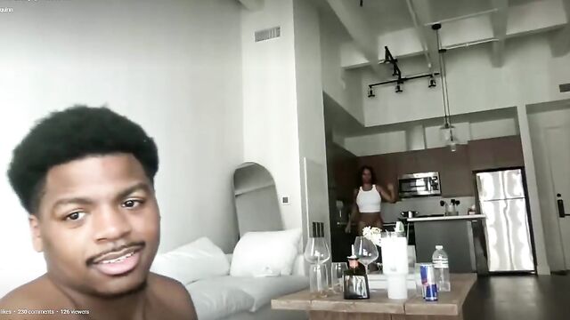 Black beauty gives a deepthroat blowjob with her huge tits