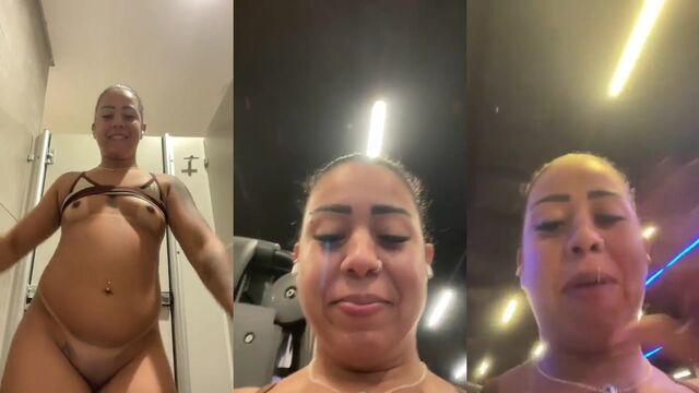 Fit girl did a blowjob for her husband's friend in gym