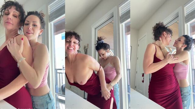 Hot mature women humping each other with passion and intensity