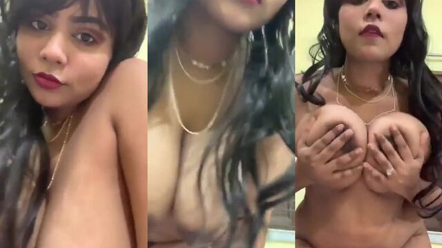 A chubby BBW gets her huge boobs rubbed and licked by a horny guy