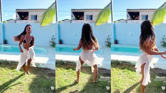 Morena Bumbum Gostosa Corpao shaking ass in thong underwear