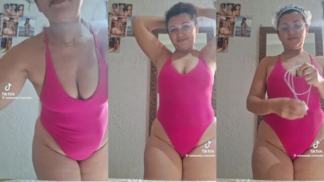 A hot and juicy woman shows her holes to the neighbor