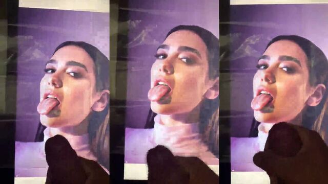 Singer Dualipa gets her face covered with cum as a tribute