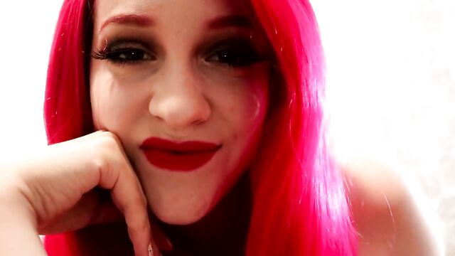 Redhead with pink hair gets creampied after passionate sex