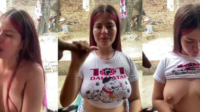 A hot Latina chick with big boobs gets fucked on cam show