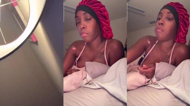 Accidental nip slips during a live stream on TikTok, completely unaware