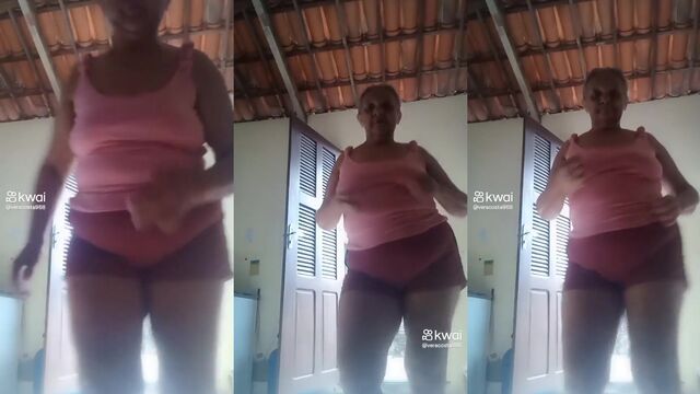 A shameless granny shows off her big and hairy pussy
