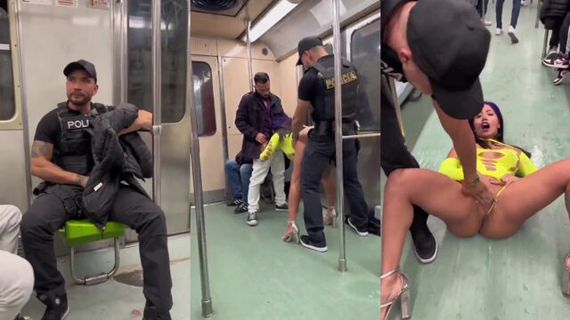 Subway sex with Latina golfa Luna Bella and her big ass