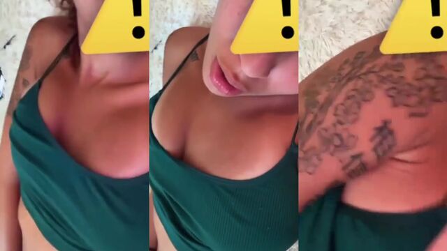 Perky ebony model does a striptease on Instagram with her perky areolas