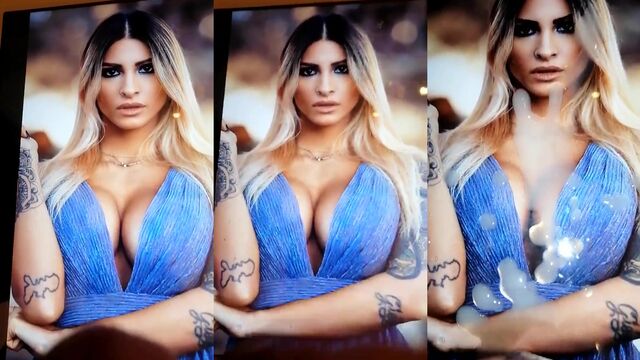 Italian girl Ericaa Piamente shows her huge boobs and sexy round ass