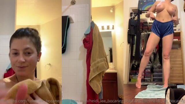 Heidi Lee Bocanegra tries on clothes and shows her body in nude shots