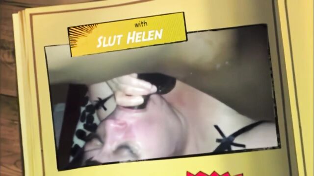 Helen gets her face covered with cum after getting BBC on her throat