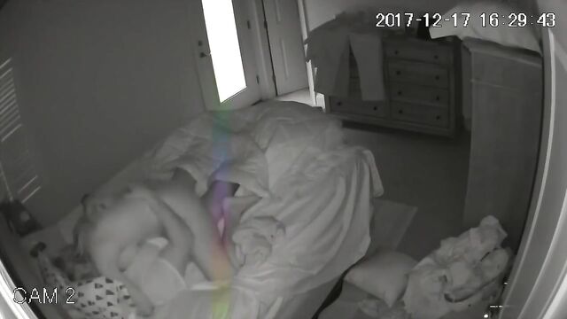 A couple has hidden cam sex with the girlfriend riding hard