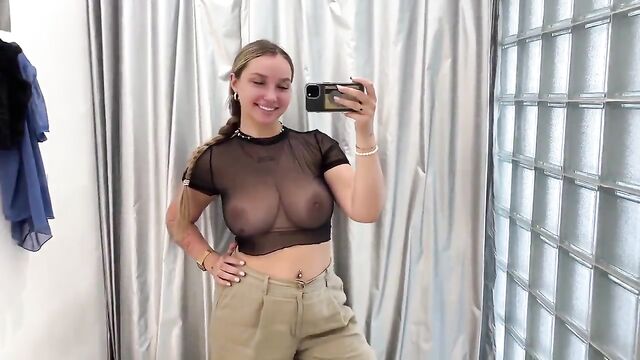See through dress try on haul with a focus on transparency and sensation