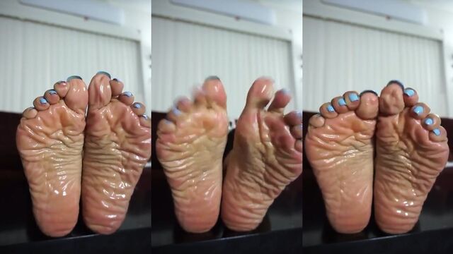 Oily toes and wrinkled soles action with hot Asian beauty OlgaNovem