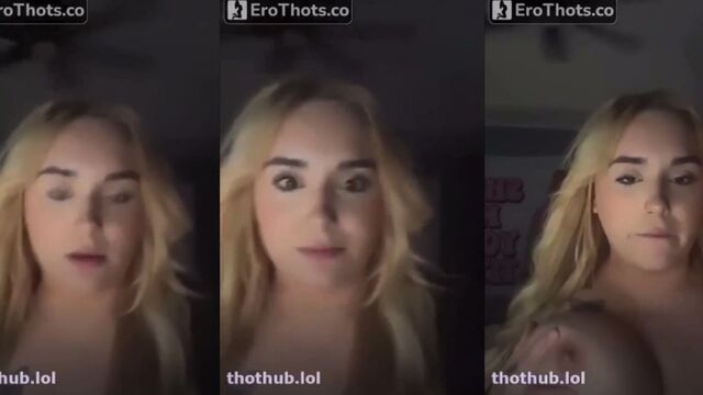 Busty teen with big boobs gets naked on Instagram live stream