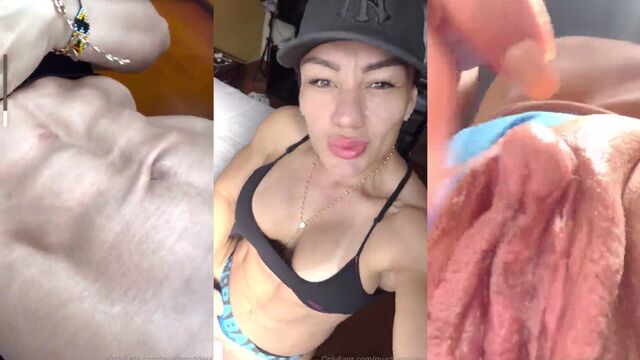 Fitness Latina with big clit gets her pussy wet